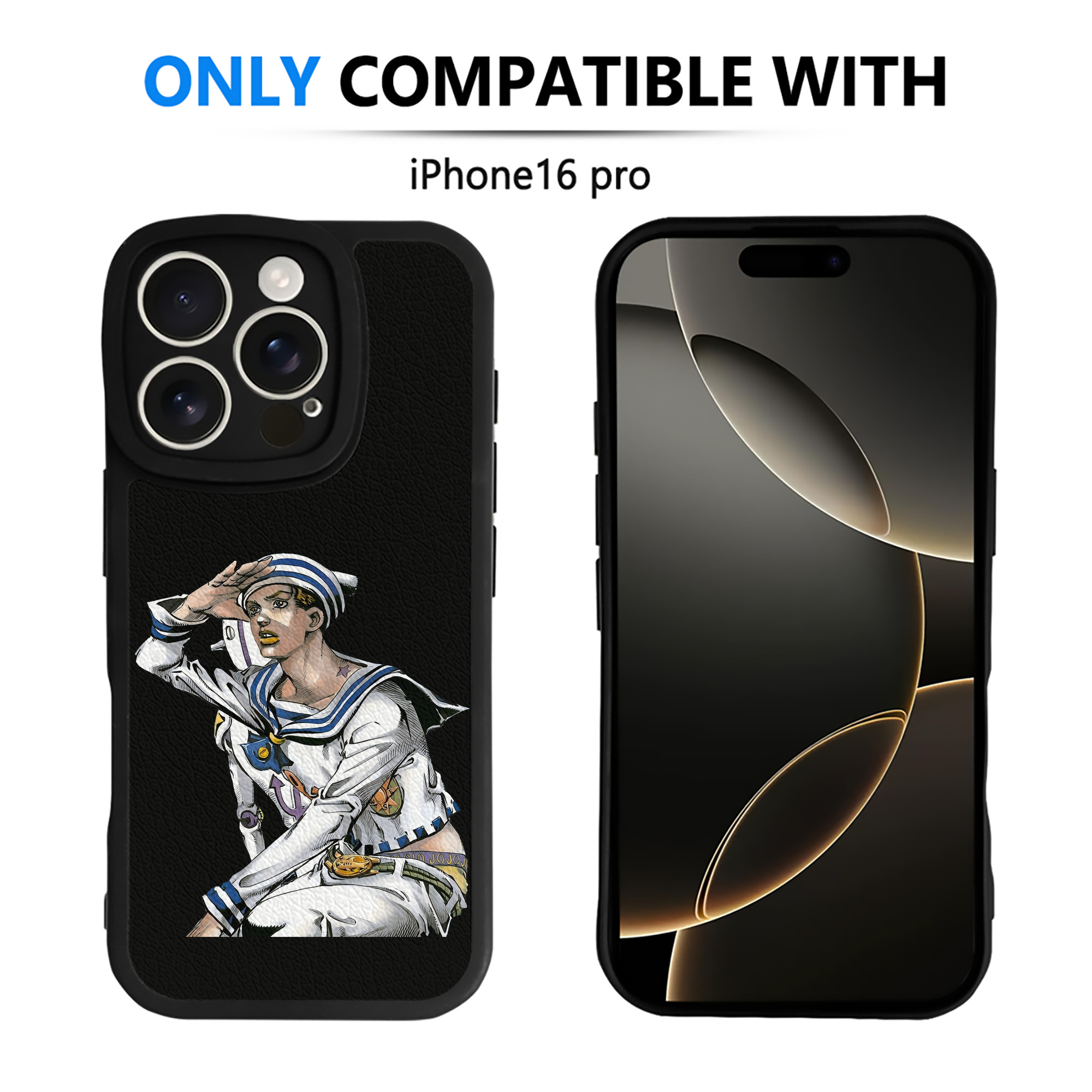 （画像用） ジョジョの奇妙な冒険 東方定助 JoJo's Bizarre Adventure Higashikata Josuke 【iPhone 16シリーズ対応】シリコンスマホケース（レザー調） 材質：シリコン